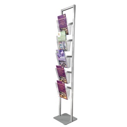[93777] Portadepliant da terra con 5 Tasche A4 H160cm - Torretta monofacciale