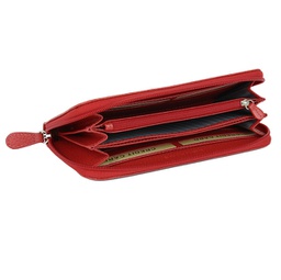 [92779] Portafogli Frenchy donna 19x10cm vera pelle rosso Laurige France