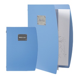 [71610] PORTA MENU' A4-24x34cm BLU RIO con 1 INSERTO DOPPIO
