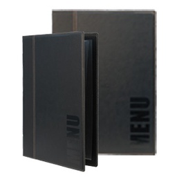 [71600] PORTA MENU' A4-24x34cm NERO TRENDY con 1 INSERTO DOPPIO