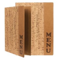 [71608] PORTA MENU' A4-24x34cm SUGHERO DESIGN con 1 INSERTO DOPPIO