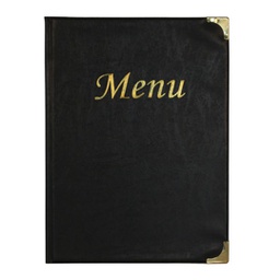[71617] PORTA MENU' A4-31,5x24cm NERO in PVC BASIC con 4+2 BUSTE FISSE