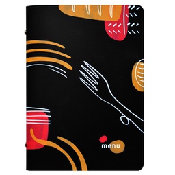 [91139] PortamenU' F.to A5 17x23cm Linea Spaghetti - nero