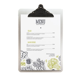 [90154] Porta MenU' in metallo A4-33,2x22,8cm con clip