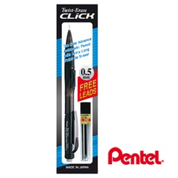 [68119] PORTAMINE TWIST-ERASE CLIK 0.5mm+astuccio 12 mine 0.5 HB PENTEL
