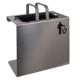 [98395] Portarifiuti a muro in acciaio inox satinato 6Lt Laminart