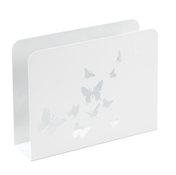 [94043] Portariviste Farfalle in acciaio verniciato bianco