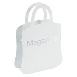 [94042] Portariviste Shopper in acciaio verniciato bianco