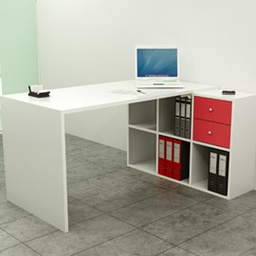 [76857] Postazione Home-Office 6 caselle L140 x P104 x H72,4cm Bianco