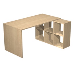 [82844] Postazione Home-Office 6 caselle L140 x P104 x H72,4cm Rovere
