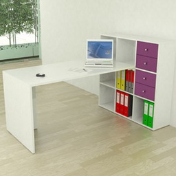 [76858] Postazione Home-Office 9 caselle L169 x P104 x H104cm Bianco