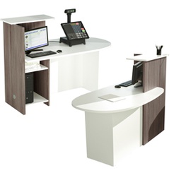 [82913] Postazione Reception Concept DX L143 x P83 x H117cm bianco/frass.tosc.