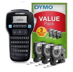 [92694] Promo Pack ETICHETTATRICE LABELMANAGER 160 DYMO+3 nastri D1 12mm N/B