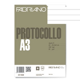[58724] Protocollo 1rigo 200fg 60gr f.to A3 chiuso (21x29,7cm) Fabriano