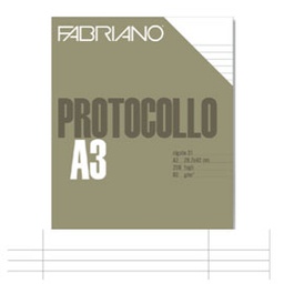 [58726] Protocollo uso bollo 200fg 60gr f.to A3 chiuso (21x29,7cm) Fabriano