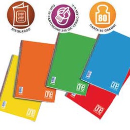 [59546] QUADERNO A5 SPIRALATO 1rigo s/fori 80gr 60fg ONE COLOR BLASETTI