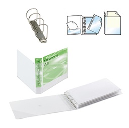 [68026] Raccoglitore STELVIO TI 25 4D A3 42x30cm album bianco personalizzabile SEI ROTA