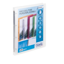 [89290] Racc. personalizzabile Lumina 22X30 4 anelli tondi D15 PP trasparente Favorit