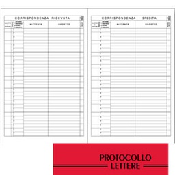 [67687] REGISTRO PROTOCOLLO LETTERE RICEVUTE-SPEDITE 21x31cm 100fg BM