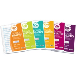 [91403] Ricambi Didattici forati f.to A4 40ff carta 100gr 1rigo c/marg. (0C Blasetti