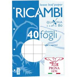 [28847] RICAMBI FORATI A4 10MM QUAXIMA 40FG 80GR PIGNA