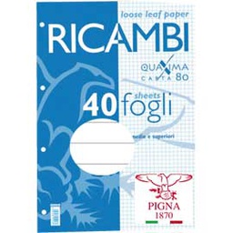 [28844] RICAMBI FORATI A4 1RIGO QUAXIMA 40FG 80GR PIGNA
