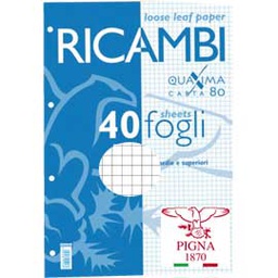 [28845] RICAMBI FORATI A4 4MM QUAXIMA 40FG 80GR PIGNA