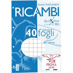 [28848] RICAMBI FORATI A4 5mm c/marg QUAXIMA 40FG 80GR PIGNA