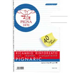 [54882] RICAMBI FORATI RINFORZATI A4 1RIGO 40FG 80GR PIGNARIC