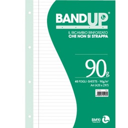 [64420] RICAMBI FORATI RINFORZATI BANDUP A4 90gr 40fg 1rigo c/margine BM