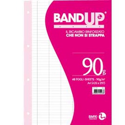 [64426] RICAMBI FORATI RINFORZATI BANDUP A4 90gr 40fg rigo di 1a BM