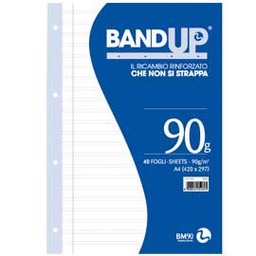 [64427] RICAMBI FORATI RINFORZATI BANDUP A4 90gr 40fg rigo di 3a BM