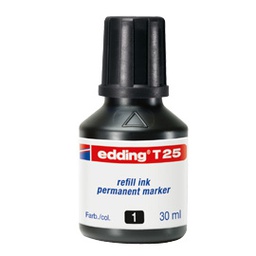 [61336] RICARICA INCHIOSTRO PERMANENTE 30ML T25 NERO EDDING