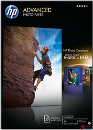 [HPQ5456A] RISMA 25 FG CARTA FOTOGRAFICA HP ADVANCED PHOTO PAPER LUCIDA A4