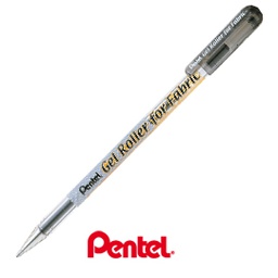 [79429] Roller gel per tessuto 1,0mm inchiostro permanente nero PENTEL