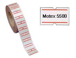 [32484] Rotolo 1000 etichette 21x12mm bianche permanenti rigate x TOWA GS-GM-MOTEX 5500