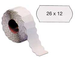 [37904] Rotolo 1500 etichette 26x12mm bianche rimovibili a onda Markin