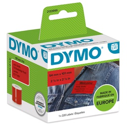 [91244] Rotolo 220 Etichette Spedizione/Badge 54x101mm rosse per Dymo LabelWriter