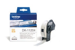 [BRODK11204] ROTOLO 400 ETICHETTE 17X54MM NERO/BIANCO IN CARTA