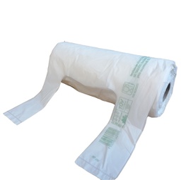 [91322] Rotolo da 200 Shopper bianchi MINI 13mic 22x50CM 6+6cm Mater-Bi