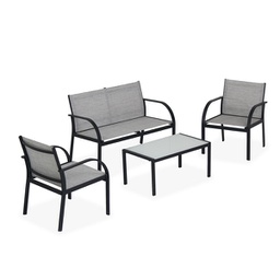 [91671] Salotto Ankara nero/grigio - set 4 elementi