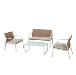 [91670] Salotto Madeira bianco/beige - set 4 elementi