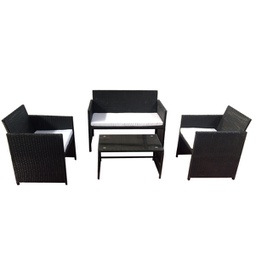 [91668] Salotto Valencia nero - set 4 elementi