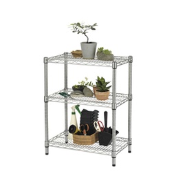 [82993] Scaffale 3 ripiani acciaio cromato 36x60cm - H75cm kit Archimede Outdoor