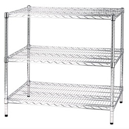 [77016] SCAFFALE 3 RIPIANI IN ACCIAIO CROMATO 60x90cm - H90cm ARCHIMEDE Kit ROBUSTO