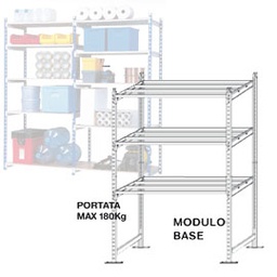 [64846] Scaffale Rang'Eco180 5 ripiani 100x35xH200cm - Modulo Base