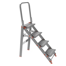 [80745] SCALETTA ALLUMINIO 4 GRADINI con PARAPETTO Class piU'