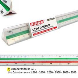 [35294] SCALIMETRO ISOTECK ARDA 30CM PER CATASTO (SCALE 1:500-1000-1250-1500-2000-2500