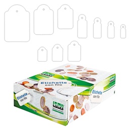 [26665] SCATOLA 1000 ETICHETTE CON FILO A386 (13X34MM