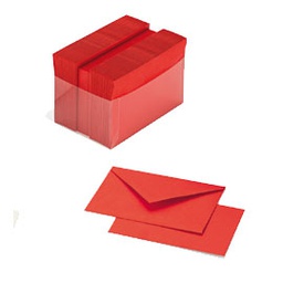 [70569] SCATOLA 100 CARTONCINI 200gr + 100 BUSTE 90gr ROSSO FORMATO 9 FAVINI